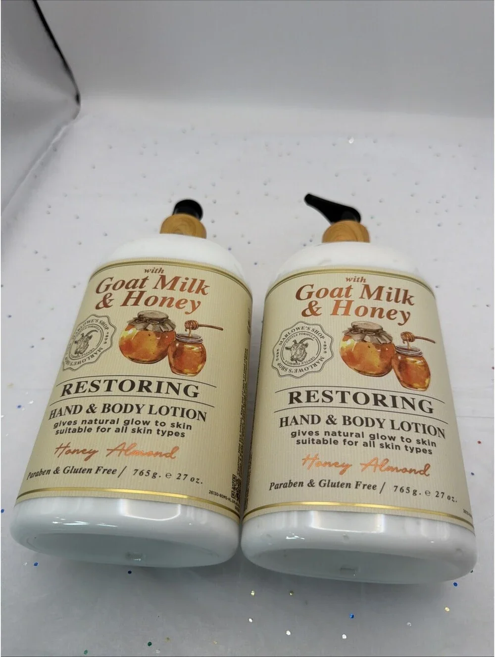 (2-Pack) Marlowe’s Goat Milk Honey Lotion Honey Almond 27oz Hand & Body Cream
